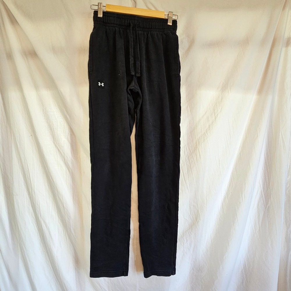 Under Armour Mens Rival Fleece Joggers Black Loose Fit‎ Sweatpants Small Comfy